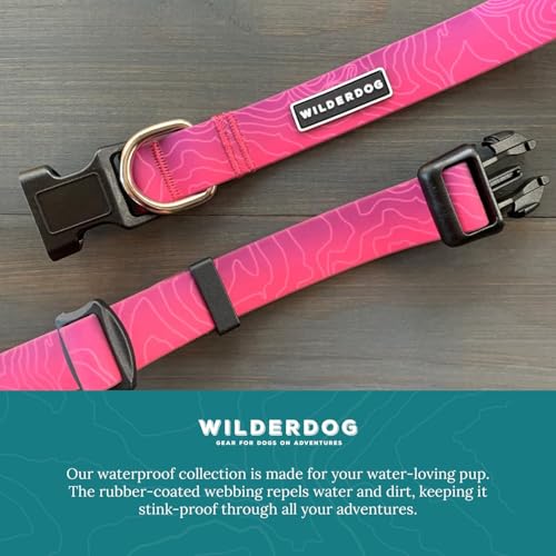 Image of Wilderdog Waterproof Dog Collar - Repels Water & Dirt - Large 17 inch-24 inch - Plum
