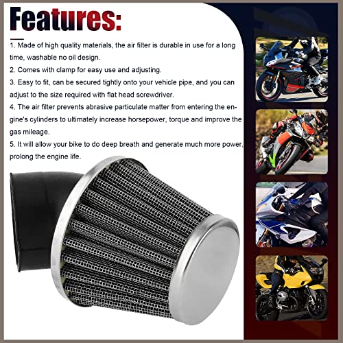 Image of 35mm Filter 45 Degree Angled Compatible with 50cc 70cc 90cc 110cc 125cc 2-stroke 4-stroke Engine ATV Quad Scooter Gokart Moped Chopper Pit Dirt Pocket Mini Bike 34mm 36mm