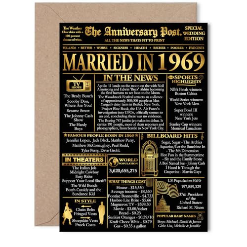 Stuff4 Gold 57th Anniversary Card for Women and Men