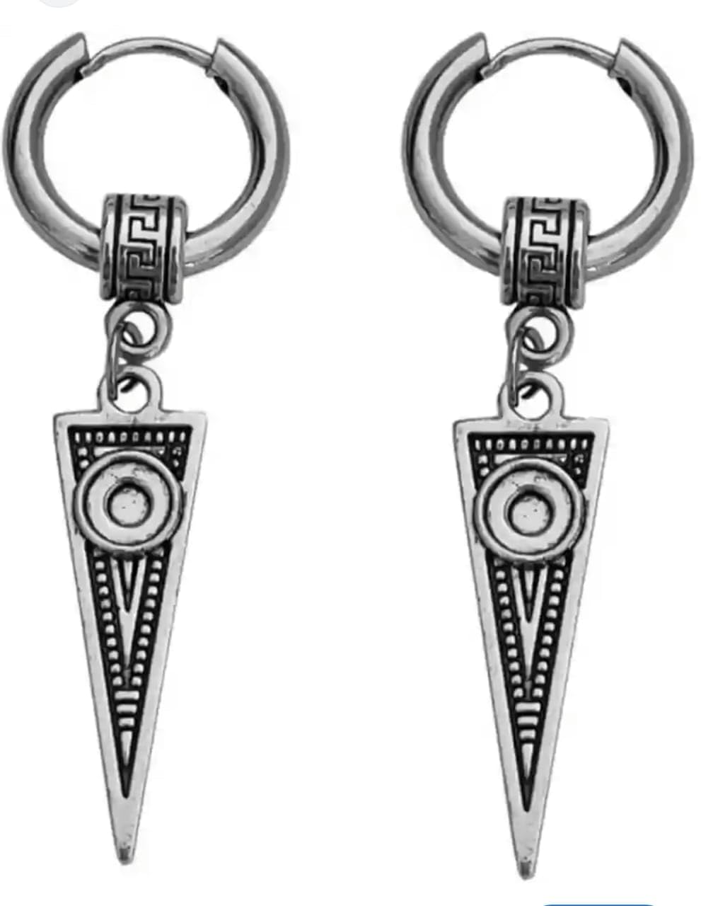 Hollow-Out Triangle Punk Rock Huggie Earring Stainless Steel Drops & Danglers, Hoop Earring for Men & Women Pack of 1 Pairs-image-39