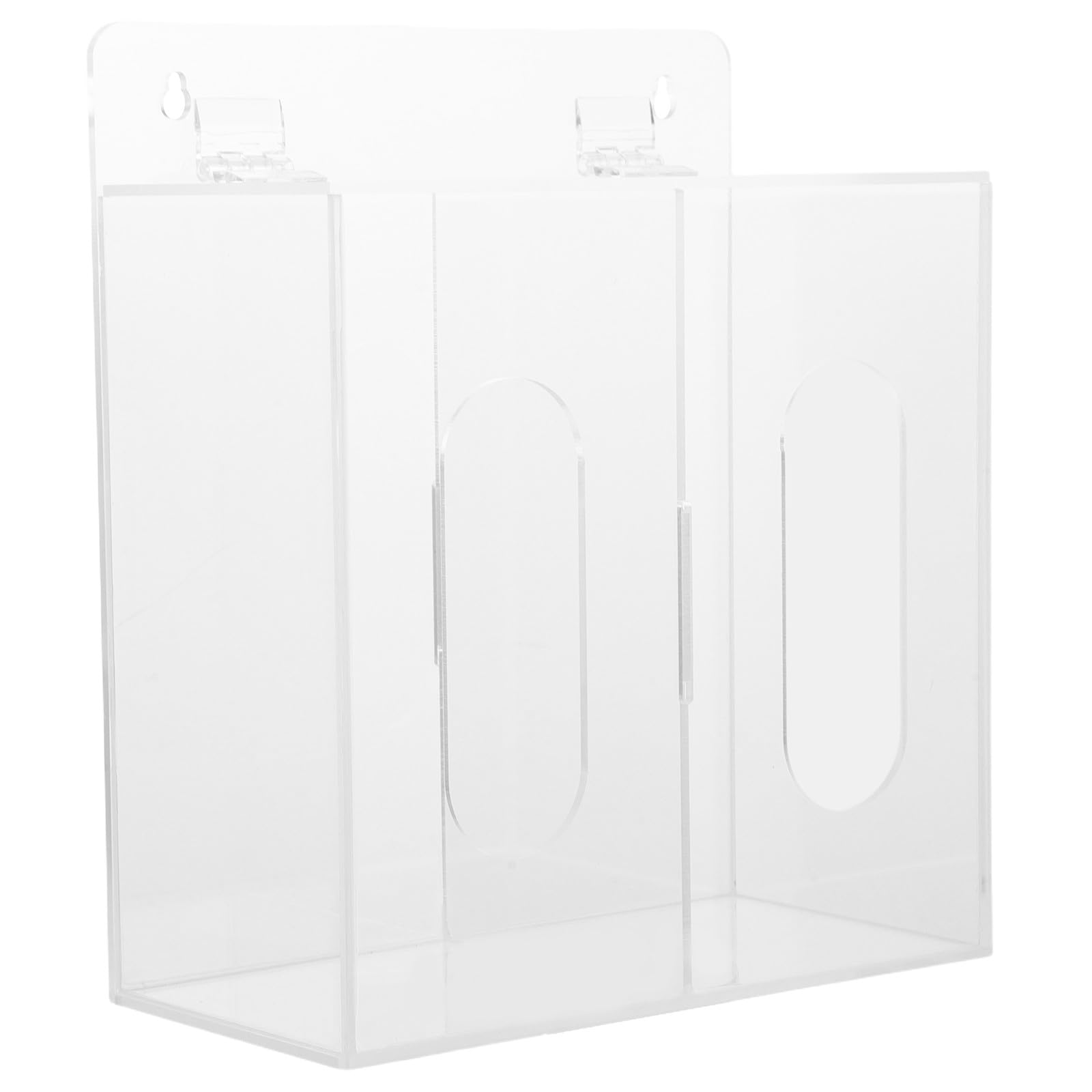 ibasenice Porte-Masques en Acrylique : Station d'hygiène Murale/de comptoir - Boîte de Rangement pour Masques à 2 Compartiments - Distributeur Transparent pour, charlottes et Flacon