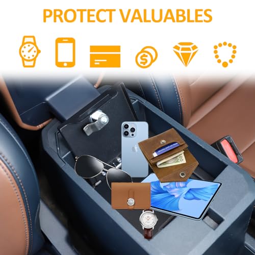 Daeiclru Center Console Safe Storage Box Compatible with Ford Maverick 2022-2024, Armrest Box Password Lock Safe Box, Console Lock Box Security Storage Console Safe Accessories
