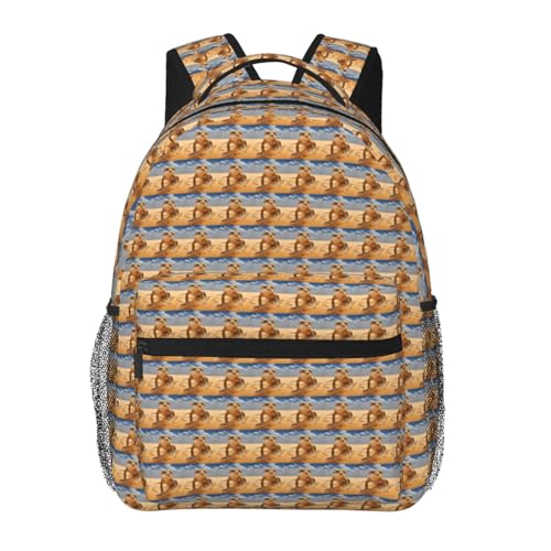 Mochila de leopardo arena para escapadas de fin de semana y oficina