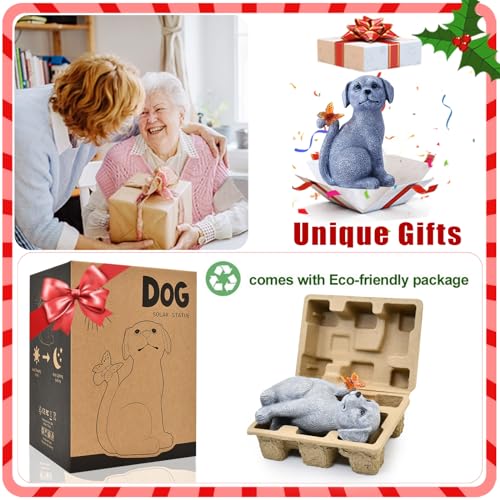 Nacome Dog Outdoor Statues for Garden: Outside Decor with Butterfly Clearance for Yard Art Lawn Ornaments Porch Patio Balcony Home House - Birthday Gifts for Grandma Mom Women - Image 3