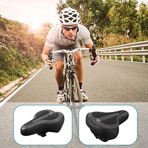 CLISPEED Bicicleta Assento Da Bicicleta Sela de Couro Engrossado Almofada Universal Com Luz para Cic