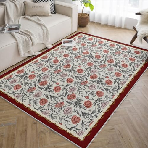 Tapis floraux français de jardin de style classique chic pour chambre - 5