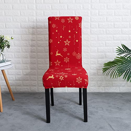 Forcheer Christmas Dining Room Chair Covers Set Of 4, Stretch Xmas 4 Pieces Kitchen Chair Slipcovers Protector, Spandex Washable Parsons Chair Cover, Christmas Decor(Christmas 3) #TOP2