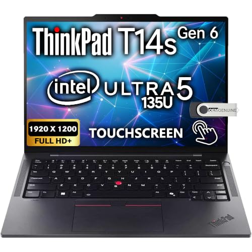 Image of Lenovo ThinkPad T14s Gen 5 Touchscreen 14 inch WUXGA Business Laptop, Intel Core Ultra 5 135U, 32GB LPDDR5X RAM, 1TB SSD, WiFi 6E + BT, Backlit Keyboard, x2 Thunderbolt 4, 5MP Webcam, Win 11 Pro - Black