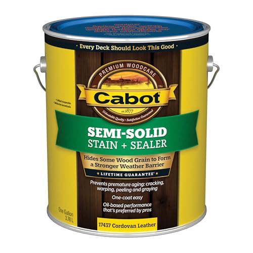 Cabot Semi-Solid Wood Stain + Sealer, Low VOC, Cordovan Brown, Gallon