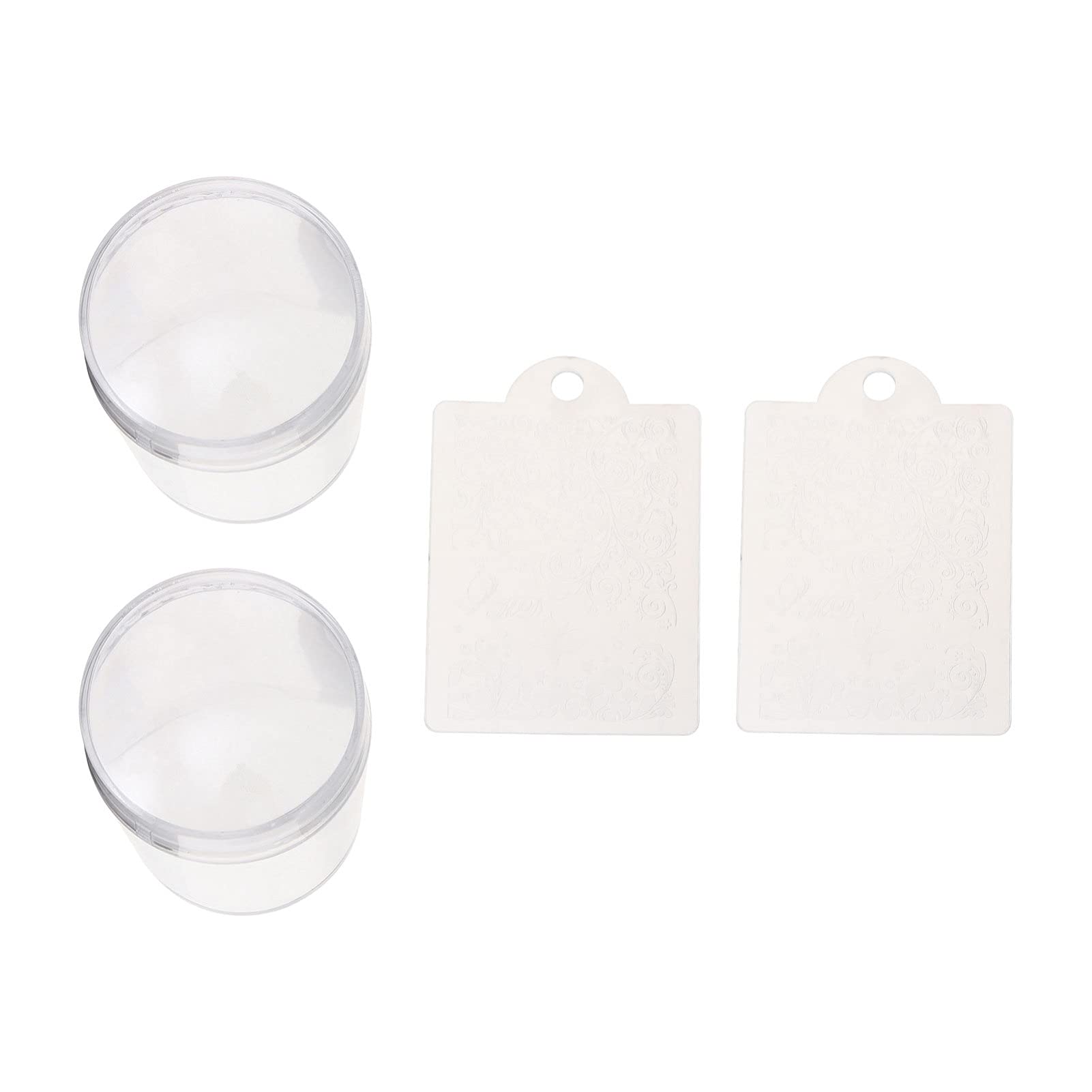 FRCOLOR 12sets Timbri Per Unghie Trasparenti Di Stampi Manicure Per Nail Art Include Raschietto Per Decorazioni Unghie Fai Da Te e Uso Professionale