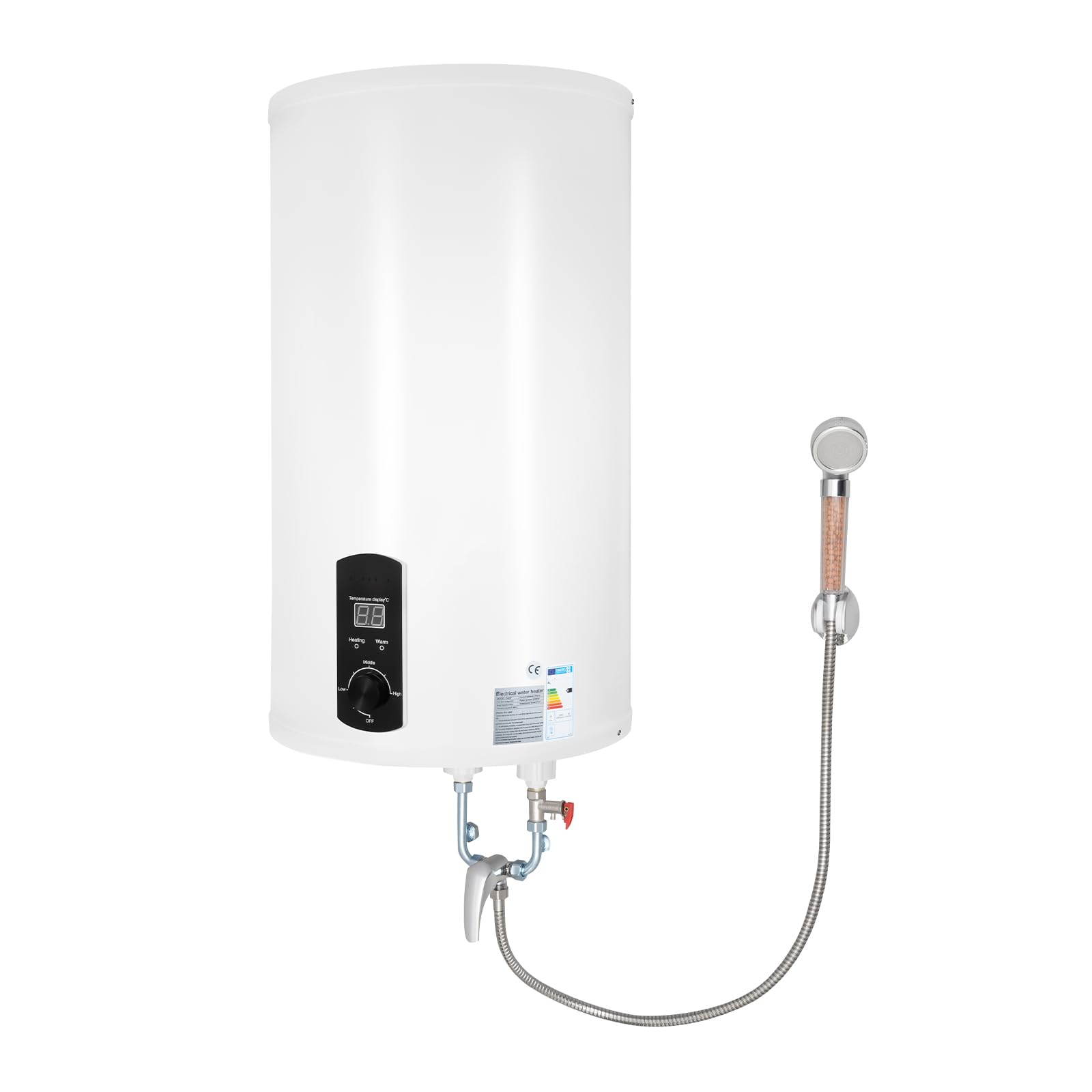 Caldaia scaldabagno 50L/80L/100L/120L, risparmio energetico 2000 W, scaldabagno verticale montato a parete, max. 75 °C, con protezione contro le perdite, spina G1/2 (120 l)