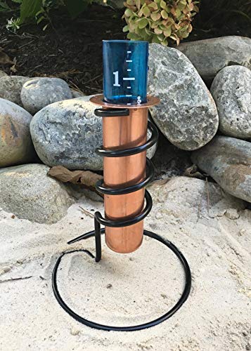 World's Coolest Rain Gauge, Table Base, Copper, Measure, Monitor, Conserve, Precipitation, Easy To Read, Deck, Patio, Garden, Lawn #TOP2