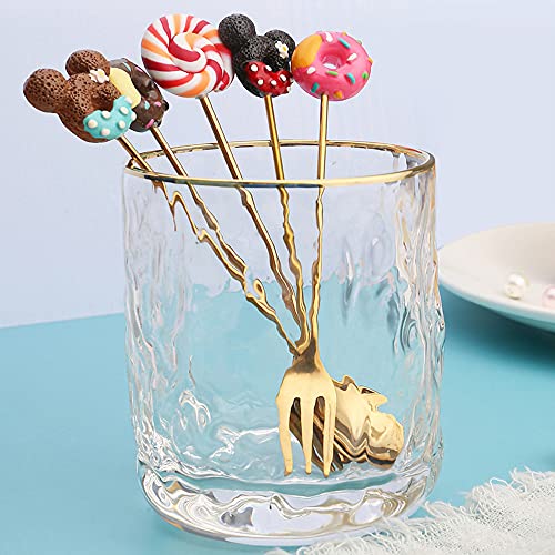 4 pcs Forchette da Frutta Acciaio, Set Cucchiaio e...