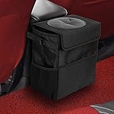 Ryhpez Car Trash Can with Lid - Car Trash Bag Hanging with Storage Pockets, Leak-Proof Collapsible...