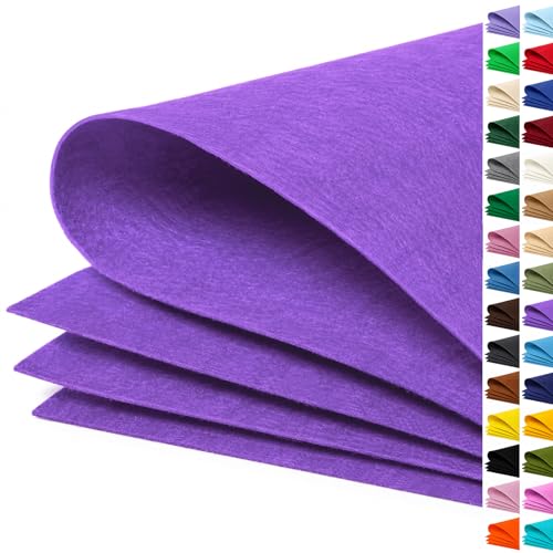 Image of Purple Large Felt Fabric 36 inch x 36 inch (1 Square Yard), 1mm Stiff Felt Sheet, Nonwoven Fabric for Crafts, DIY Projects, Art, Sewing, Lining & Decorations