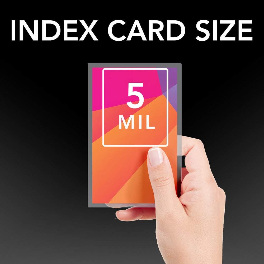 GBC Laminating Sheets, Thermal Laminating Speed Pouches, Index Card Size, 5 Mil, HeatSeal UltraClear, 25 Pack (3202002)