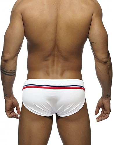 Vista 7 de UXH Nuevos hombres Tigh natación calzoncillos blancoTrunks traje de baño traje de baño repelente al agua hombre playa corto hombres traje de baño
