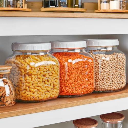 Image of 0.8Gal Glass Jar with Lid, Wide Mouth Mason Jar for Airtight Storage, 2 Pcs
