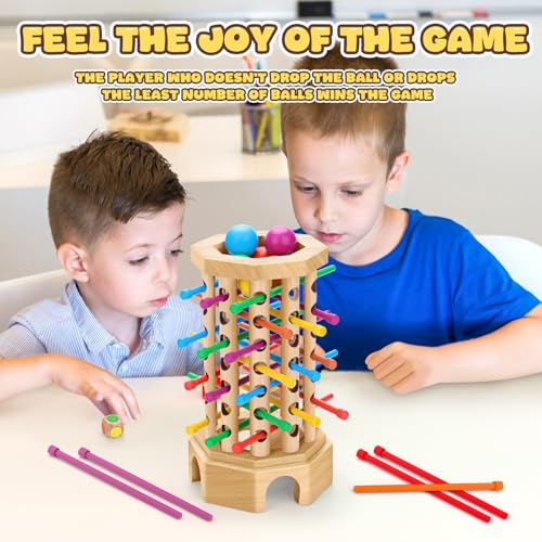 Juego de Mesa de Caída de Bolas de Madera Montessori 3-6 años miniatura 6