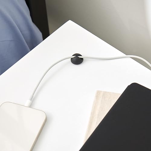 Miniatura 8 de Wrap-It Storage Clips para cables  (surtido de 28 unidades) negro  Soporte de cable de escritorio y mesita de noche para teléfono y mesita de noche