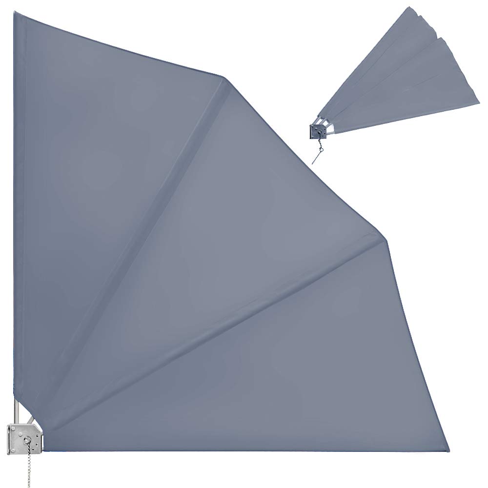 Deuba Brise Vue Occultant 140x140cm Anthracite Paravent Balcon Toile Hydrofuge