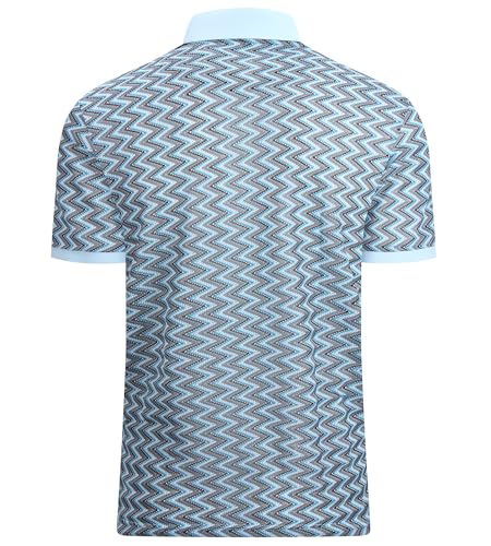 Alex Vando Mens Lace Polo Shirts Fashion Vibrant Short Sleeve Casual Shirts for Men