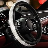 HOTOR Cute Bling Steering Wheel Cover for Women & Girls with Sparkly Diamond Rhinestones, Gorgeous Accessory with Anti-Slip Lining for Diverse Cars (14.5-15 inch)