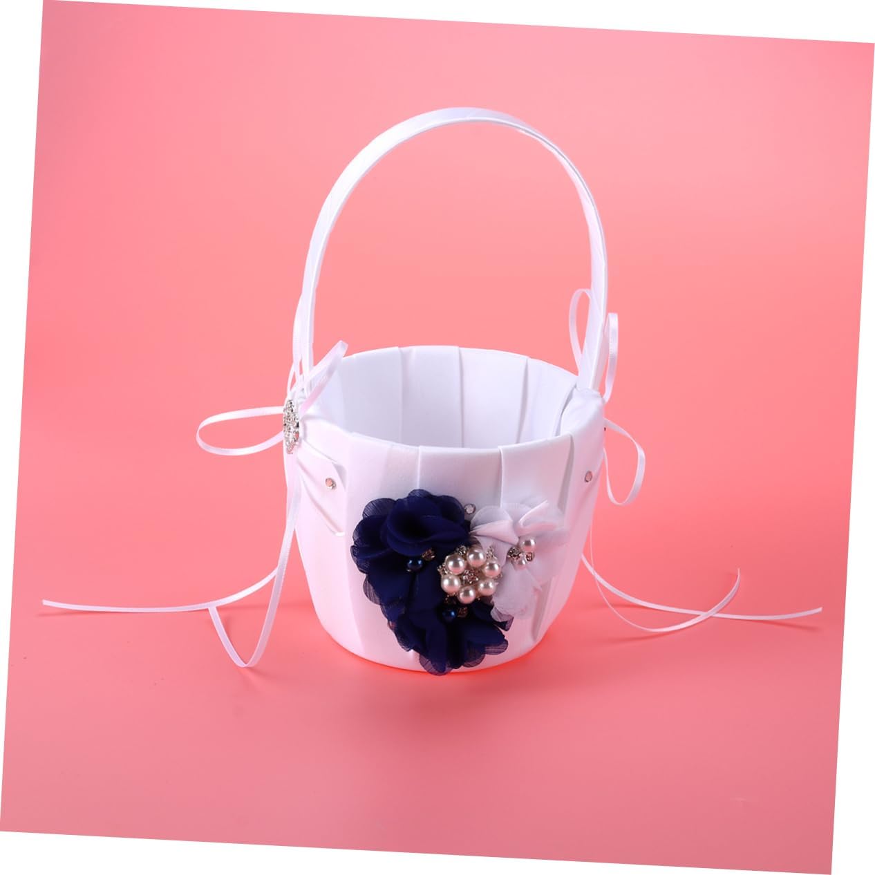 Alipis Chic Wedding Supplies Ring Pillow Flower Basket Set Notebook Pen Holder 20x20cm Floral Design Perfect for Bride Flower Girl