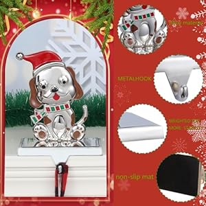 Stocking Holders for Mantel, Silver Metal Dog Christmas Stocking Holder for Mantle Christmas Stocking Hangers for Mantel Stocking Hooks for Fireplace Stocking Holders for Christmas Decoration (Dog) Stocking Holders for Mantel Silver Metal Dog Christmas Stocking Holder for Mantle Christmas Stocking Hangers for Mantel Stocking Hooks for Fireplace Stocking Holders for Christmas Decoration Dog