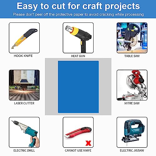 TSKDKIT Acrylic Sheet A4 Plastic Sheet Blue Plastic Sheet Craft Acrylic