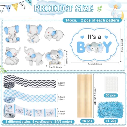 image for Fuutreo Diaper Cake Kit for Boy Baby Shower Elephant Diaper Cake Baby 