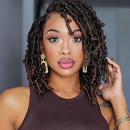 BooYoor 6 Packs Butterfly Locs Crochet Hair 12 Inch Handmade Butterfly Faux Locs Crochet Hair Pre Looped Distressed Locs Crochet Braids (12Strands/Pack,T27#)