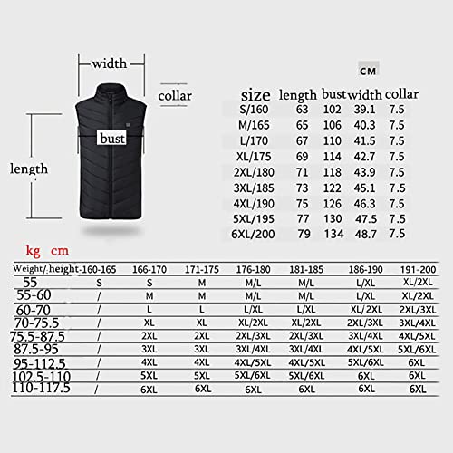 Ropa de calefacción ajustable MFXI con chaleco térmico USB unisex 7