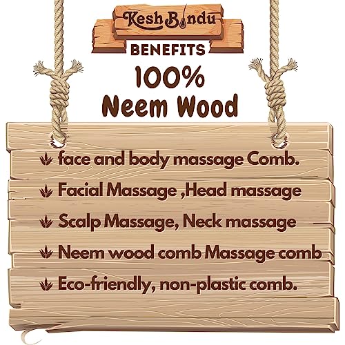 Image of Natural Wood Wide Tooth Hair Massager Comb Scraping Scalp Multi-Functional Handheld No Static Head Massager Tool Meridians Relaxation Physical Therapy Acupoint Treatment (Massage Comb)