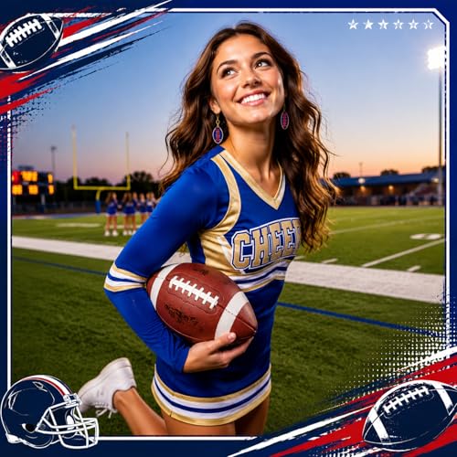 Image of Liliaafar 4 Pairs Game Day Football Earrings for Women | Football Mom Sports Game Day Charm Accessories for Outfits Shirts Set Fall Sport Jewelry Cute Sport Stud Football Sport Fans