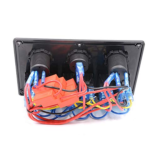 Gidren 6 Gang Waterproof Rocker Switch Panel With Dc 5V 3.1A Dual Usb Charger Digital Voltmeter Display Dc 12V Power Socket For Car Marine Boat Rv Vehicle Truck (Blue) #TOP3