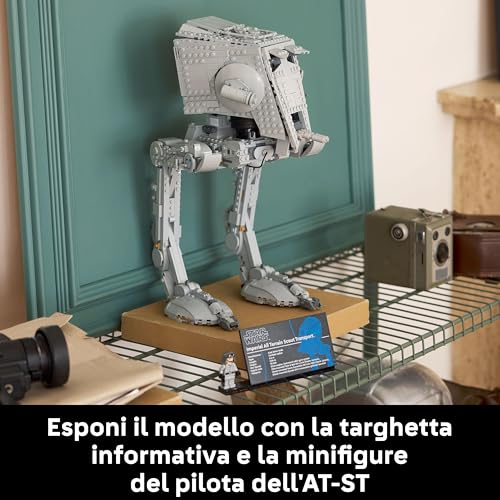 Star Wars 75417 Walker AT-ST - Set da Costruire per Adulti - Kit di Modellismo UCS da Esposizione con Minifigure e Targa Informativa - Regalo da Collezione per i Fan - Lego - Immagine 7