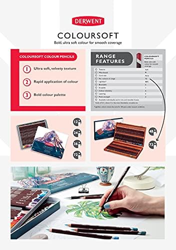 Derwent colorsoft coloring Pencils, Professional Quality, 0701026, Set of 12