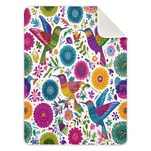 Kigai Flower Birds Baby Blanket for Boys Girls Swaddle Blankets Soft Cozy Receiving Blanket Nursery Crib Blankets for Toddler Newborn, 30 x 40 Inch
