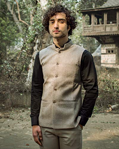 Image of WINTAGE Mens Tweed Wool Nehru Jacket