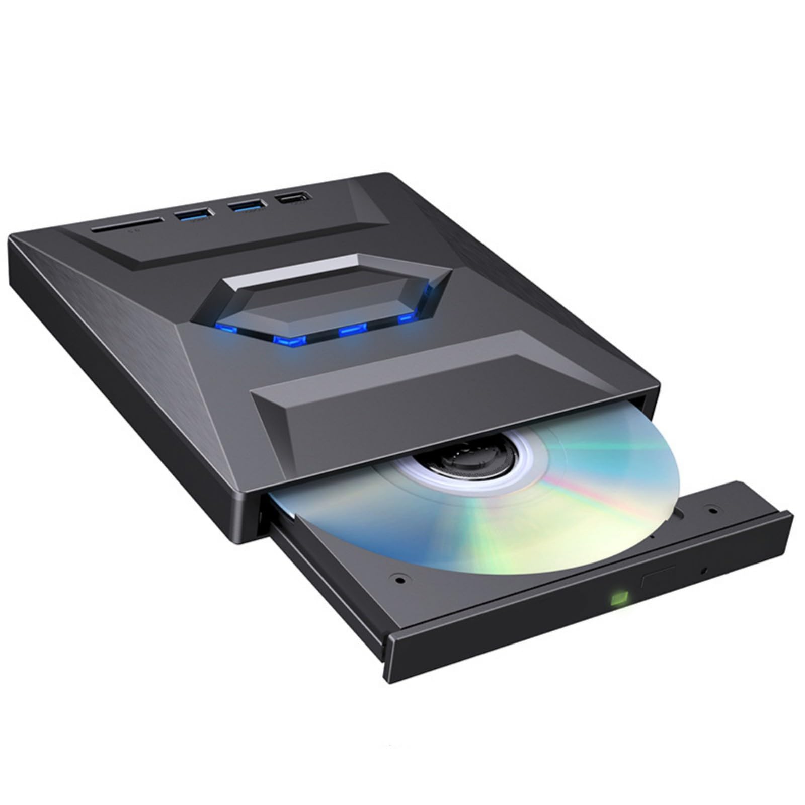 PURPLELILY Disco óptico externo portátil USB 3.0 para portátil, transferencia de datos de alta velocidad para computadora portátil, unidad de DVD externa