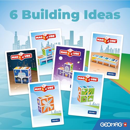 Image of Geomag Magicube Transport 4pcs Magnetic Blocks - Magnetic Building Blocks for Toddlers 1-3, Montessori Toys for 1+ Year Old, Autism Sensory Product, Magnets for Kids