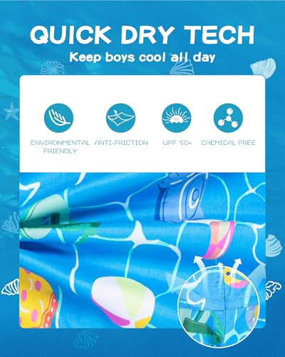 Image of SURF CUZ Boys Swim Trunks Toddler Swim Shorts UPF 50+ Bathing Suit for Boy Swimsuit Quick Dry Mesh Beach Boardshorts Swimwear