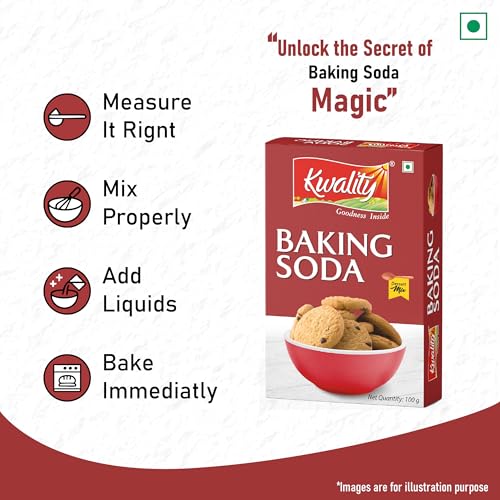 Image of Kwality Baking Soda 100g | Versatile raising agent for baking | cleaning, and deodorizing | free from additives.