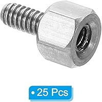 Vista 3 de PATIKIL M2x3mm+0.157 in Macho-Hembra Hex Standoff, paquete de 25 tornillos de separación de PCB de acero inoxidable para placas base, cajas