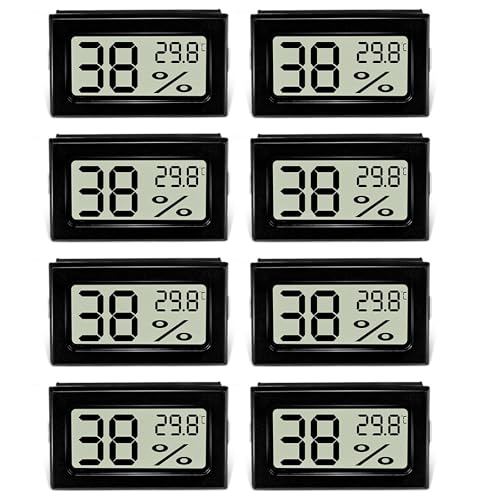 8 Stück Hygrometer Thermometer, Mini Digital Hygrometer mit LCD, indoor hygrometer Temperatur Luftfeuchtigkeitsmesser Celsius(℃) für Weinkeller...