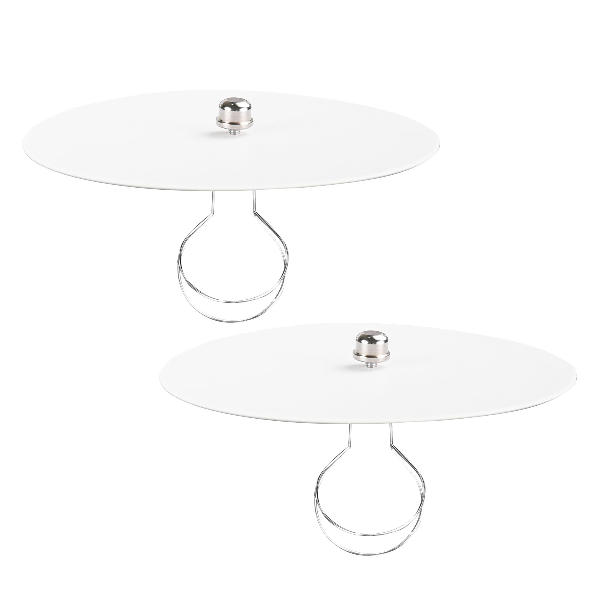 FSLiving 6.7 in Round Diffuser Shade with Clip Adapter, Acrylic Lamp Shade Diffusers for Pendants Light Table Lamp, Fits 7-9" Openings, Frosted White, 2 Packs
