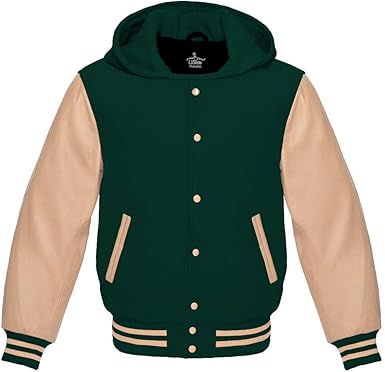 green wool varsity jacket