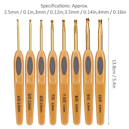 8 Sizes Crochet Hooks Set,Ergonomic Crochet Hooks With Soft Rubber Handles And Number Marks For Grandmothers,Moms,Children,Beginners Or Advanced Crochet Lovers #TOP1