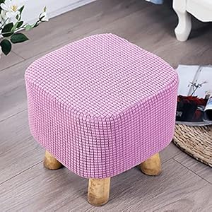 1/2/4 stuks Poef Hoes Kruk Hoes Rond/Vierkant Opslag Poef Hoes 30 * 30cm Stretch Jacquard Rechthoekig Kruk Hoezen Voetenbank Hoes Sofa Protector Waterafstotend Spandex (Color : A, Size : 1pcs)